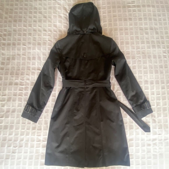 London Fog Fully Lined Raincoat XS Black Excellent Condition - Picture 6 of 15